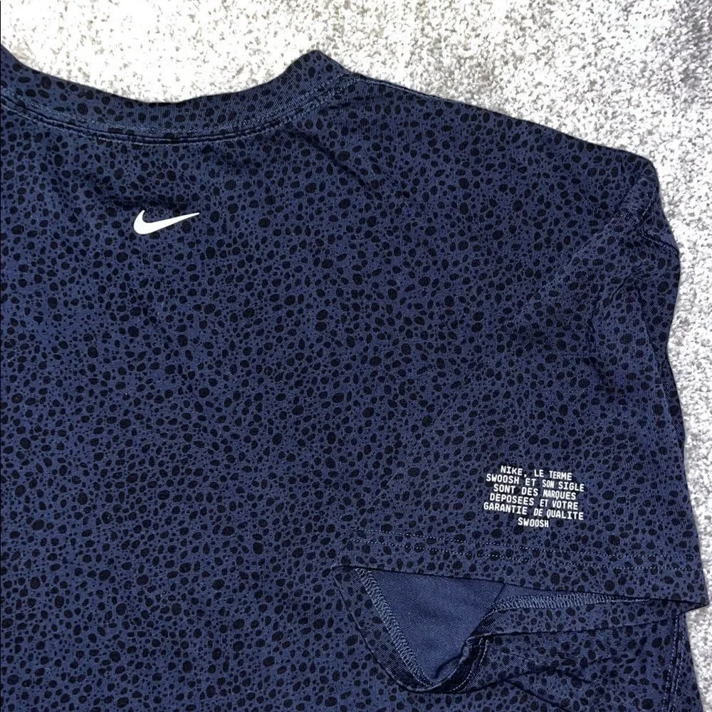 Navy Blue Black Nike Tee Shirt XXL Leopard Print Just Do It Printed Sleeve JDI